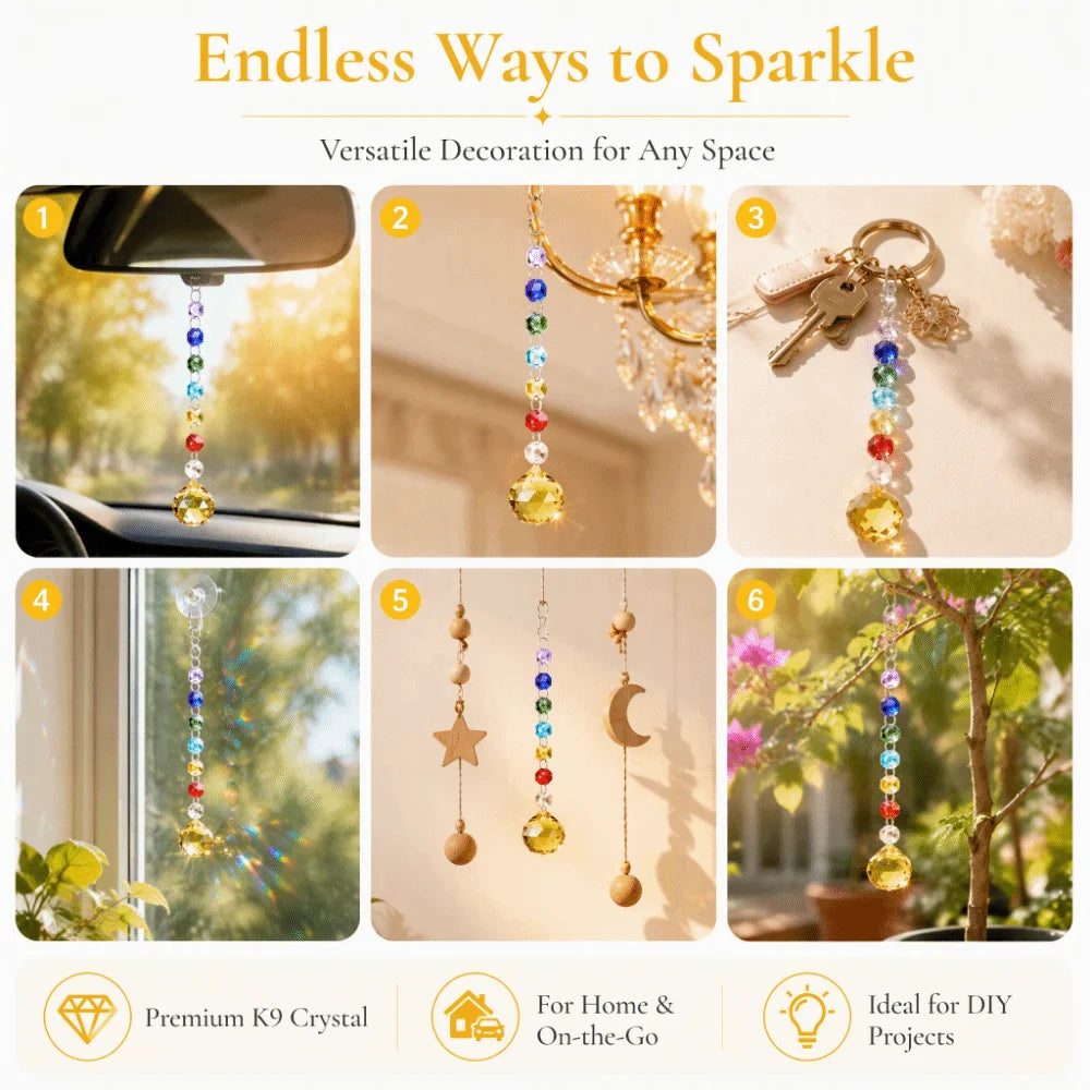 K9 Crystal Rainbow Suncatcher Hanging Pendant Prism Decor Crystal Suncatcher Pendant Richie's