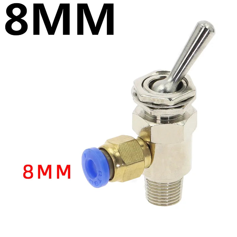 TAC2-2V Pneumatic Toggle Valve 2-Way M5 1/8" Thread + Fittings Pneumatic Toggle Valve Richie's TAC2-2V -PC8MM