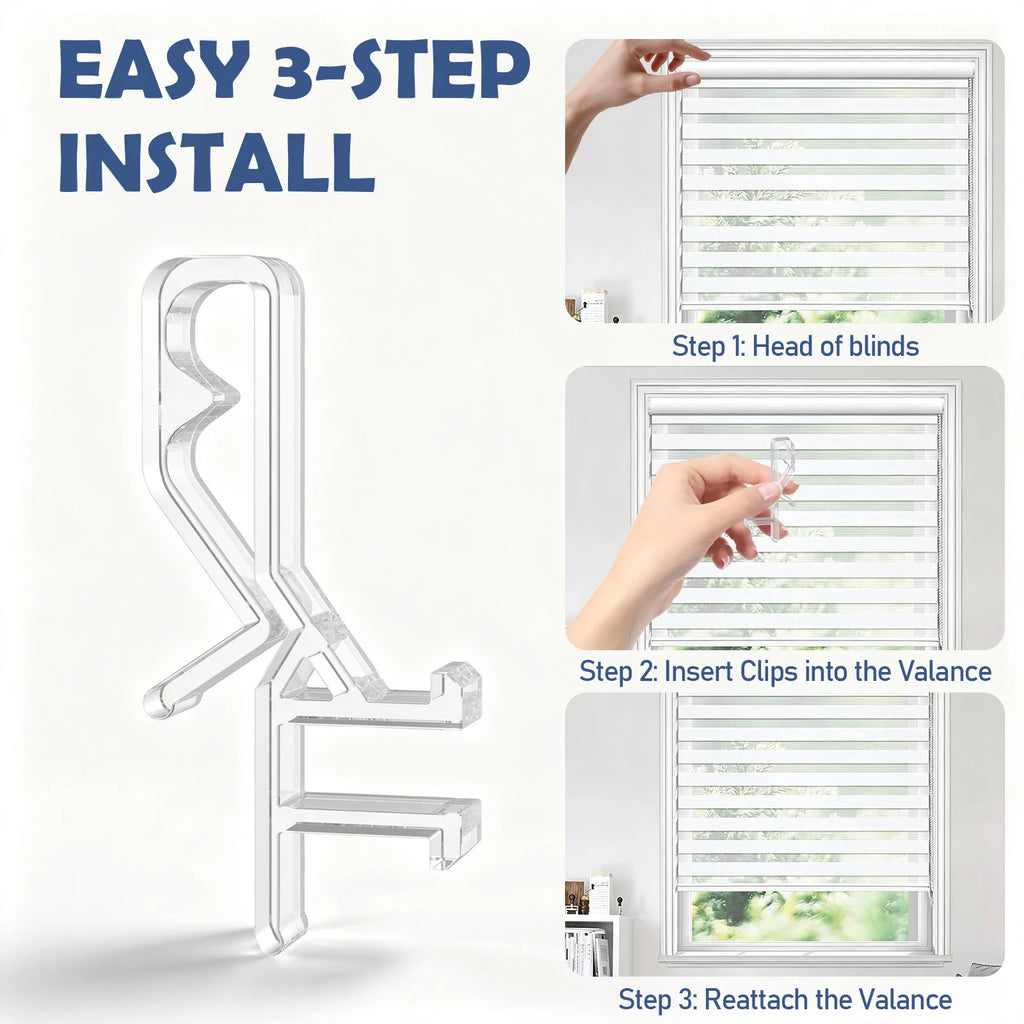 60-Pack Curtain Track Clips – Clear & Silver Snap-In Valance Clips Curtain Track Clips Richie's