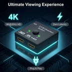4K HDMI Bidirectional Switch Splitter 2.0 – 1x2/2x1 Adapter HDMI Switch Splitter Richie's