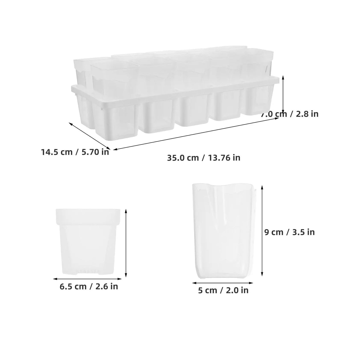 Self-Watering Succulent Propagation Planter Set | 10 Cups Self-Watering Planter Set Richie's Transparent