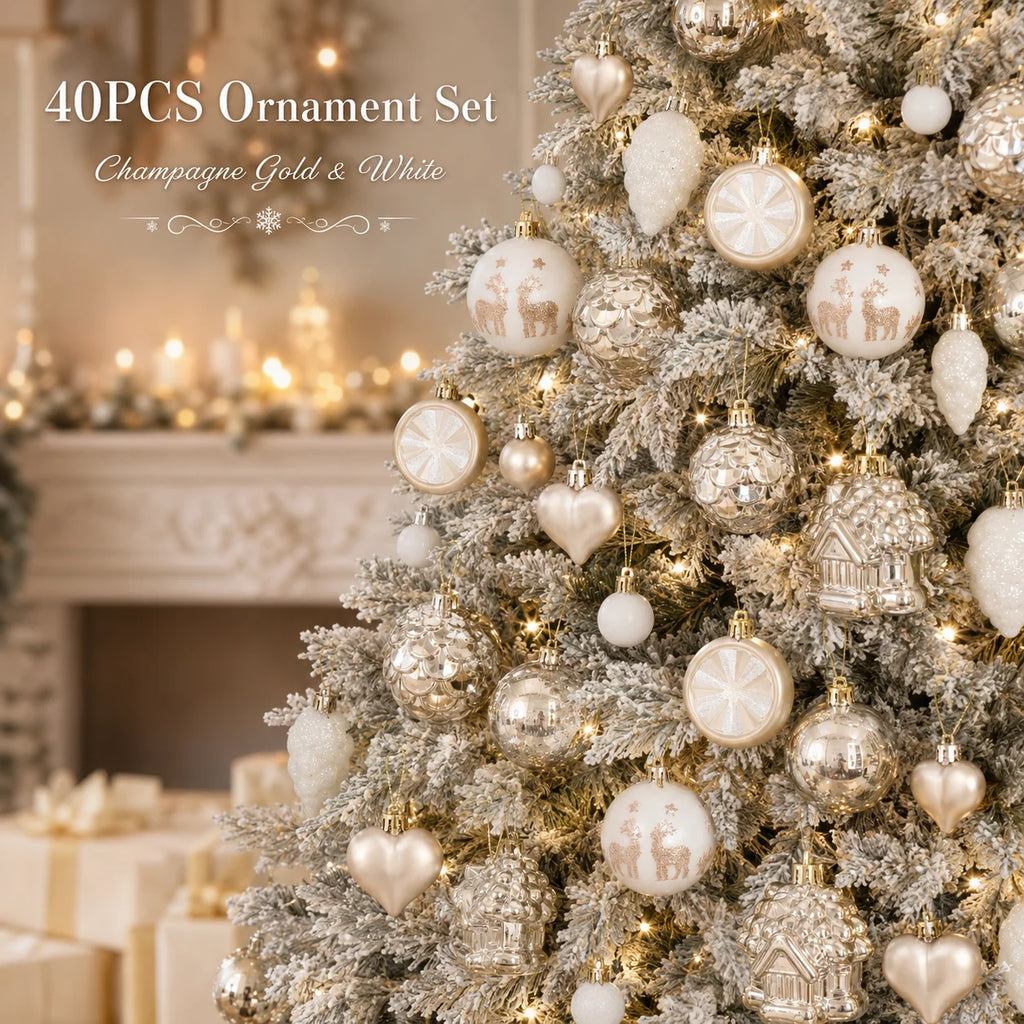 40-Piece Christmas Ball Ornaments – Festive Tree Decorations Christmas Ornament Set Richie's