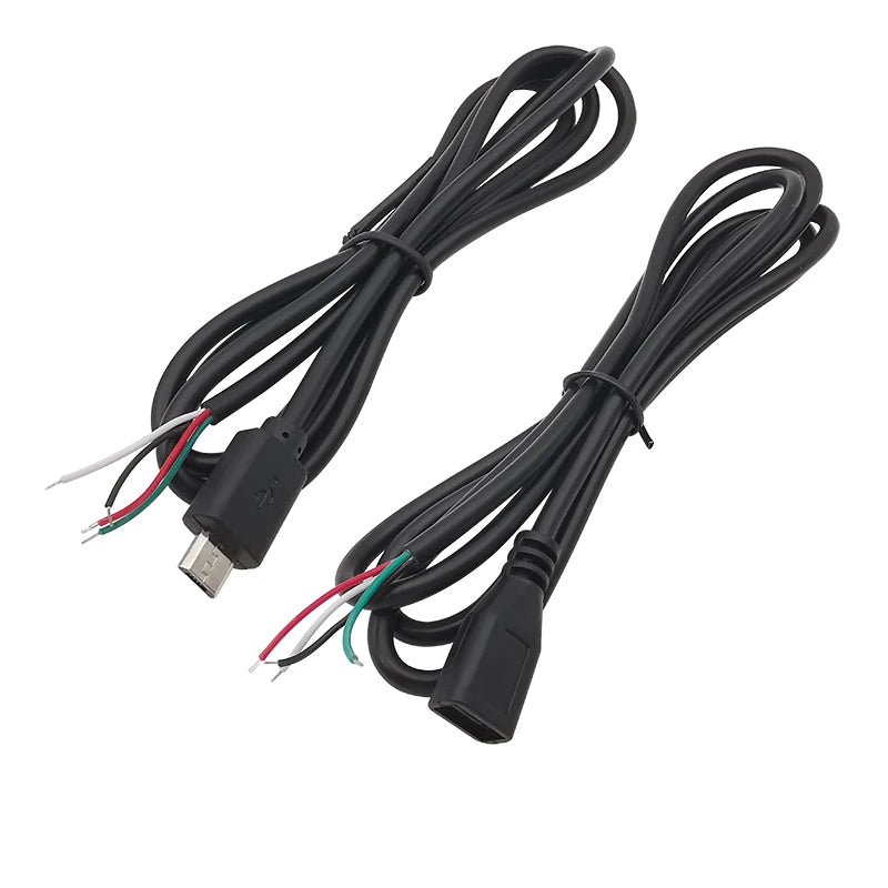 5Pcs Micro USB 2/4 Pin Male Female Connector DIY Charging Cable USB Connector Kit Richie's