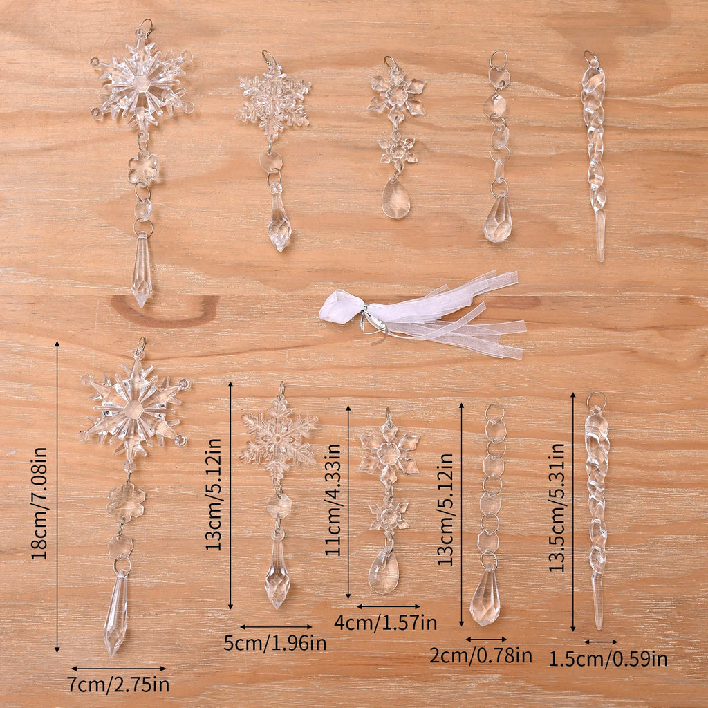 10pcs Acrylic Fake Ice Cone Snowflake Christmas Decorations Christmas Ornaments Richie's