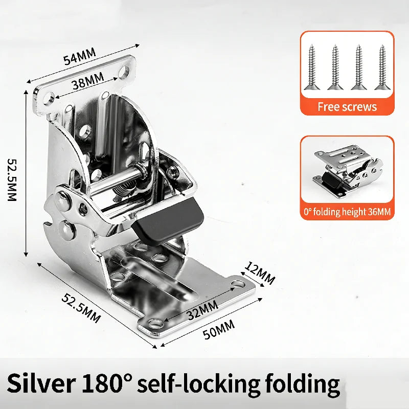 Heavy Duty Self-Locking Folding Hinge 0-180° Table Leg Bracket Folding Furniture Hinge Richie's 4pc