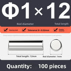 Veekaft 100pcs Bearing Steel Cylindrical Locating Pins M1 3–12mm Cylindrical Locating Pins Richie's M1x12 100pcs