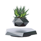 Magnetic Levitation Floating Bonsai Pot Geometric Desk Ornament Levitating Desk Ornament Richie's Black