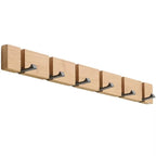 Wall Mounted Bamboo Coat Rack – Multi-Hook Space Saver Wall Coat Rack Richie's 6 Hooks
