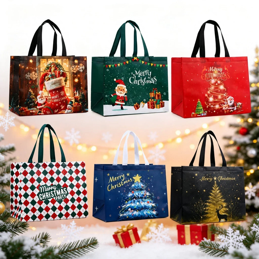 12-Pack Extra Large Christmas Gift Bags – Reusable Non-Woven Tote Christmas Gift Bags Richie's