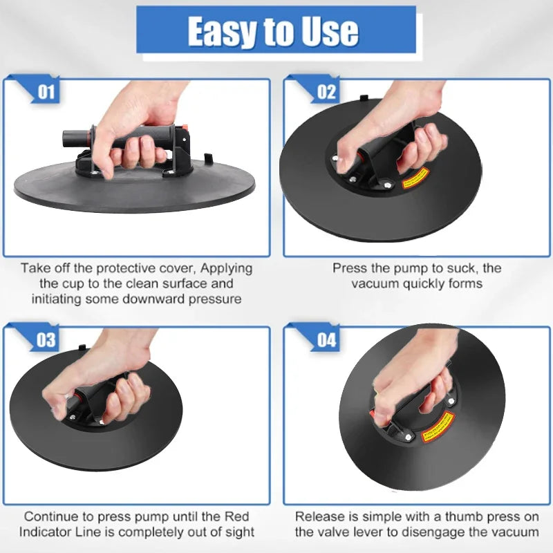 14-Inch Vacuum Suction Cup Lifter – 250kg for Tile & Glass Vacuum Suction Lifter Richie's