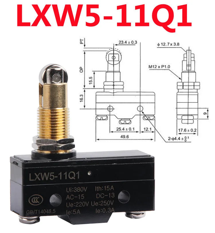 LXW5 Micro Limit Switch 10A AC 380V DC 220V Push Plunger SPDT Micro Limit Switch Richie's LXW5-11Q1