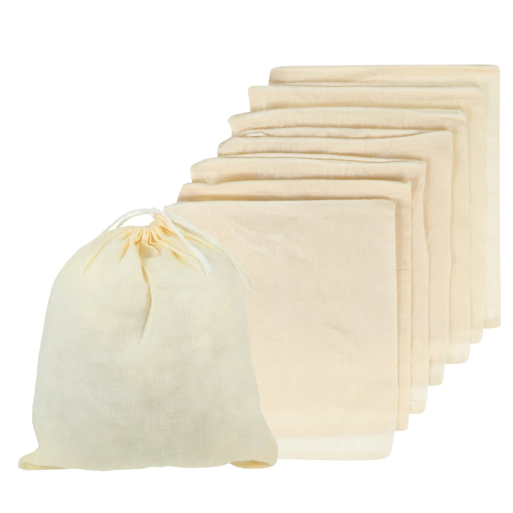 7-Pack Reusable Cotton Drawstring Soup & Spice Filter Bags Kitchen Strainer Bags Richie's