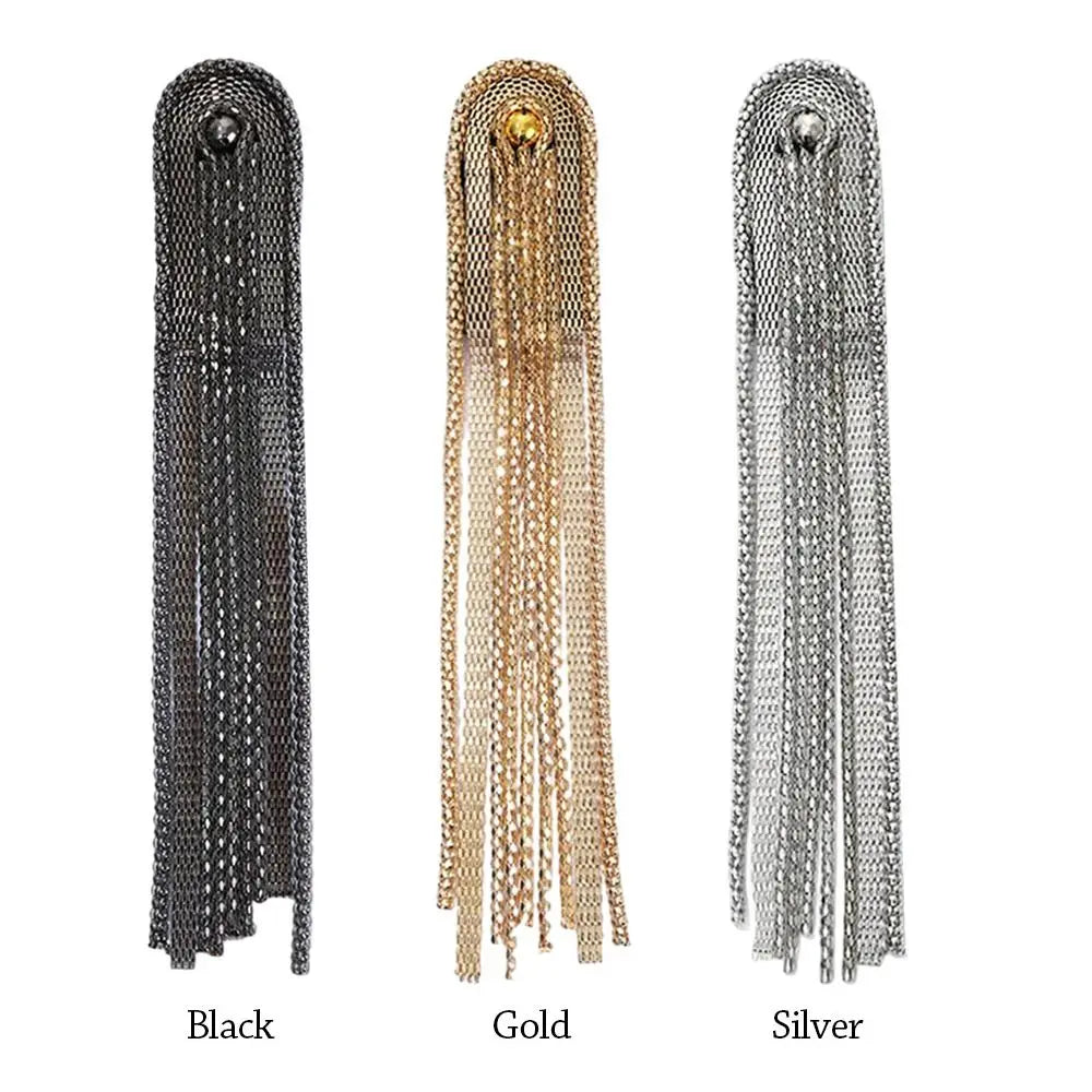 Tassel Epaulette Shoulder Brooch – Beads & Chain, Unisex Shoulder Brooch Richie's