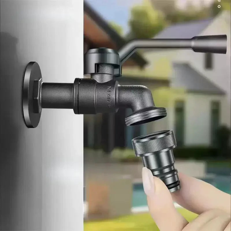 2-Way Freeze-Proof Outdoor Garden Faucet – Dual Outlet Zinc Alloy Garden Water Faucet Richie's