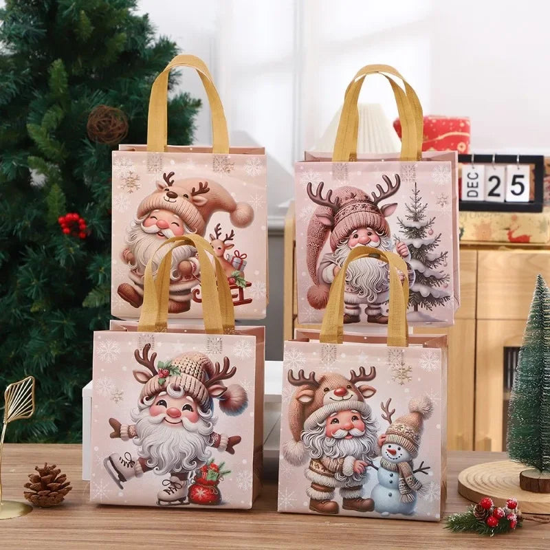 4-Pack Reusable Christmas Gift Tote Bags with Handles Christmas Gift Bags Richie's Gift Bags 4 Pcs