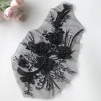 3D Sequined Flower Embroidery Patch – DIY Floral Lace Applique Embroidery Applique Patch Richie's Black