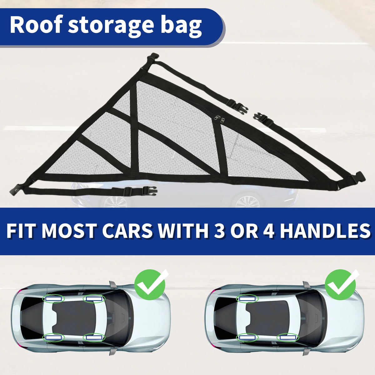 Triangular Car Ceiling Cargo Net – SUV Roof Organizer 80×55cm Car Roof Cargo Net Richie's