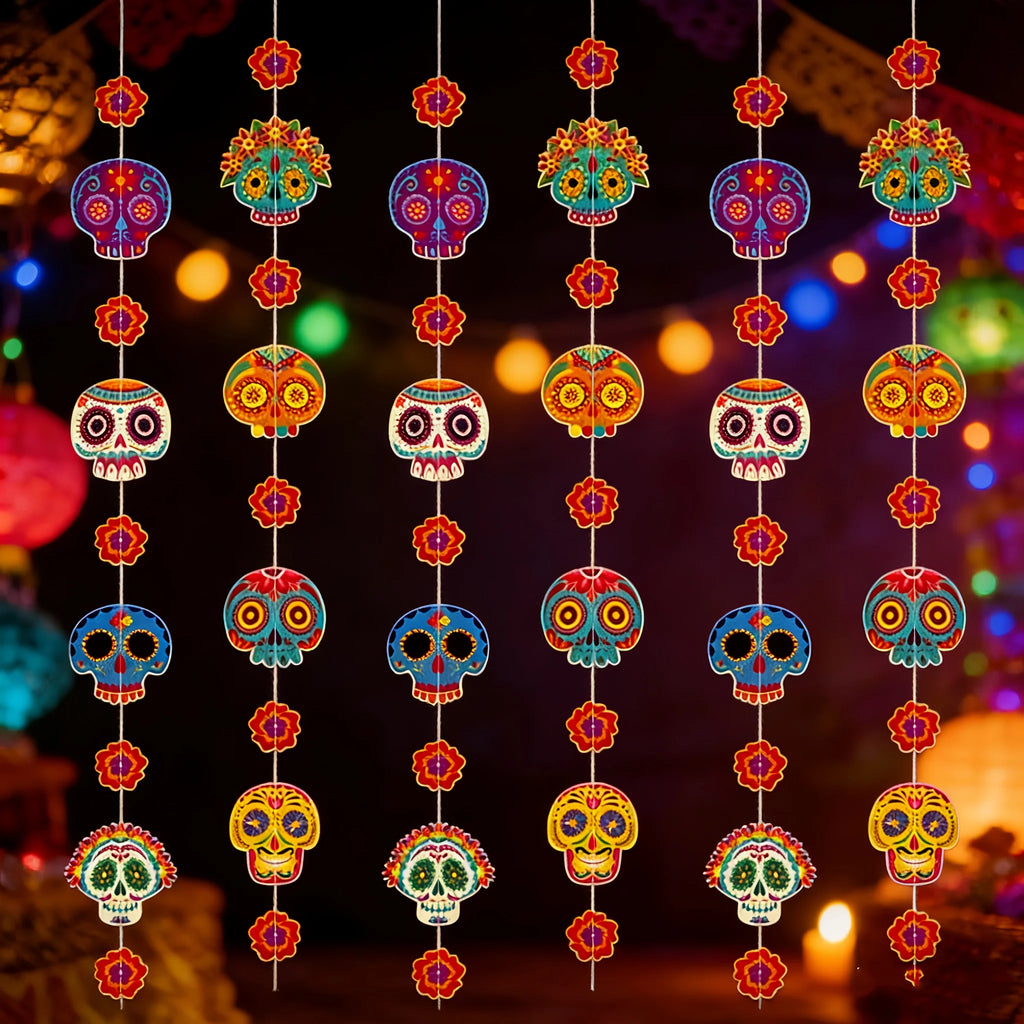 Day of the Dead Skull Garland Banner | Día de Muertos Décor Party Garland Décor Richie's
