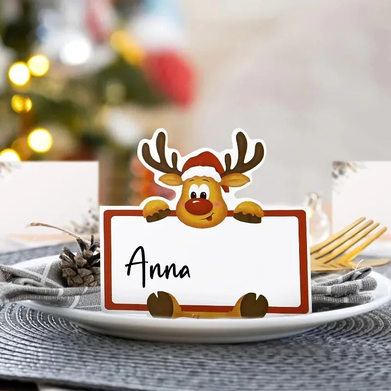 30 Pcs Christmas Reindeer Foldable Place Card Holders Christmas Place Cards Richie's