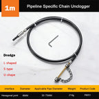 Flexible Chain Drain Pipe Dredger – Adjustable 1–4m Steel Drain Pipe Dredger Richie's 1 Meter