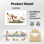 24 Dachshund Watercolor Greeting Cards – Birthday & Wedding Greeting Card Set Richie's