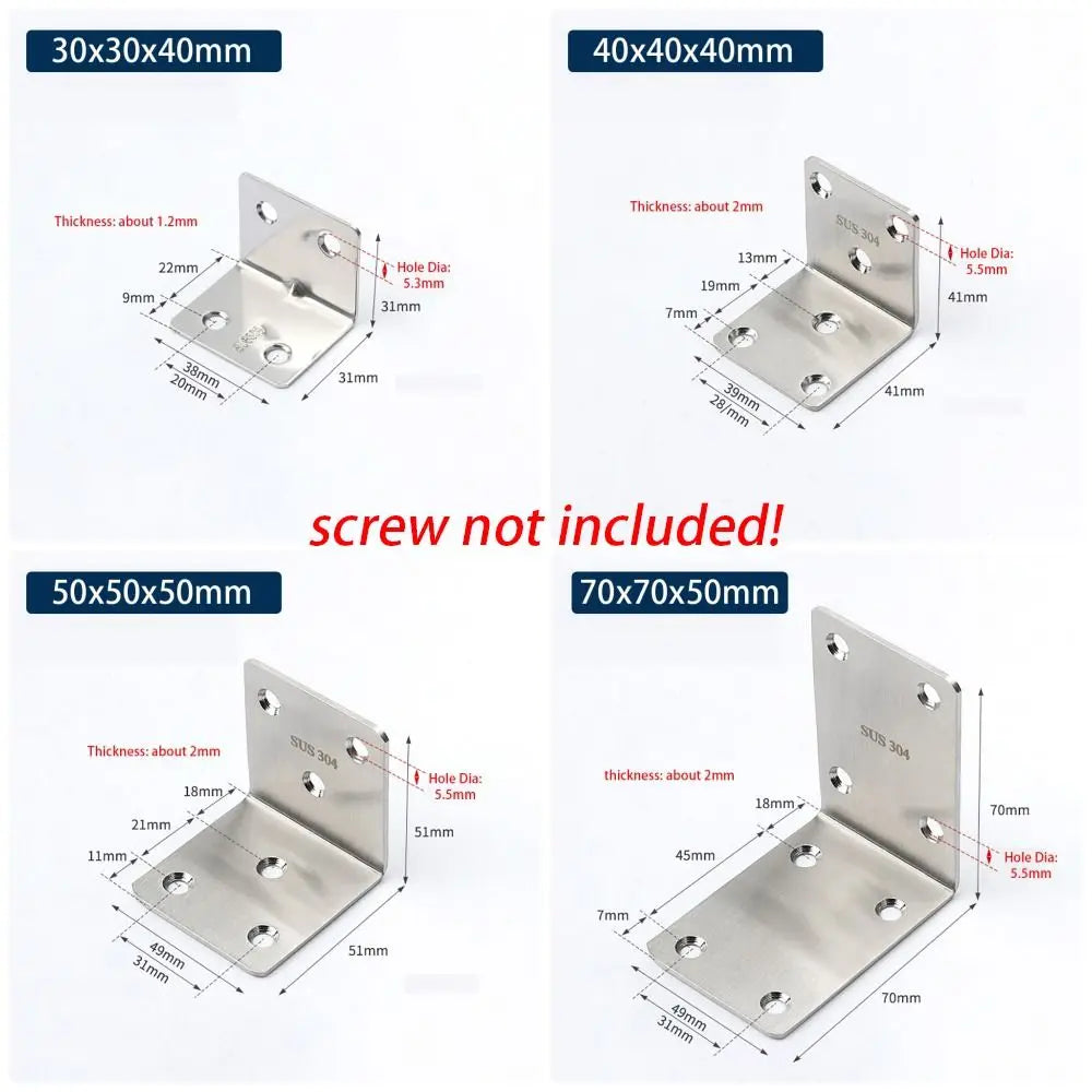 SUS304 Stainless Steel 90° Corner Bracket – Cabinet Furniture Brace Corner Bracket Richie's