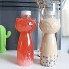 Cute Cat Shaped Transparent Water Bottle 350ml & 500ml Novelty Water Bottle Richie's