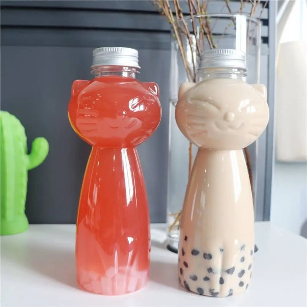 Cute Cat Shaped Transparent Water Bottle 350ml & 500ml Novelty Water Bottle Richie's