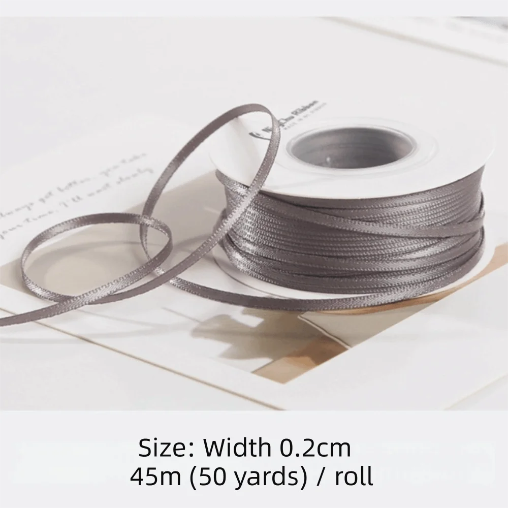 2mm Double-Sided Satin Ribbon 45m Roll – Gift & Craft Craft Satin Ribbon Richie's 2 L