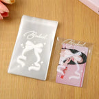 50Pcs Clear Self-Adhesive Photocard Sleeves Star Bowknot Print Card Sleeve Holder Richie's