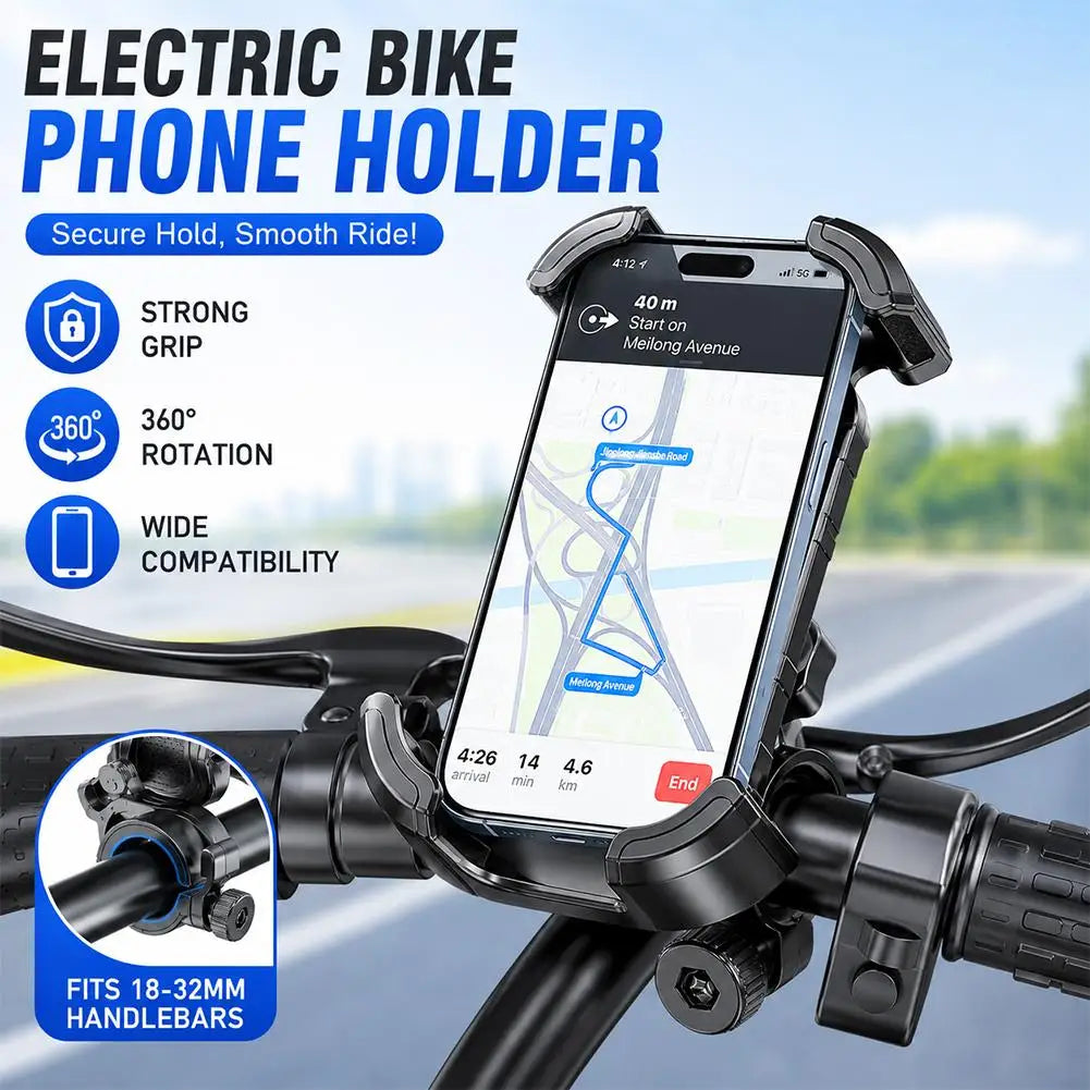 Anti-Shake Auto Lock Bike Phone Mount – Universal Handlebar Bike Phone Mount Richie's