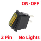 KCD3 Waterproof Rocker Switch 2-Pin ON-OFF 15A 250VAC Rocker Switch Richie's 2D2P-Yellow No Light