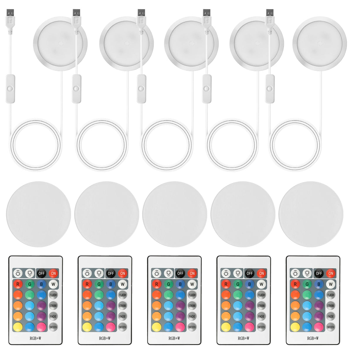 RGB LED Lamp Kit for 3D Printed Models – Remote & USB 5V LED Lamp Kit Richie's 5pcs 16colors USB Type-C