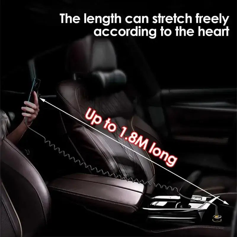 USB-C Spring Car Cable 120W PD Fast Charging – 1M/1.8M USB-C Charging Cable Richie's