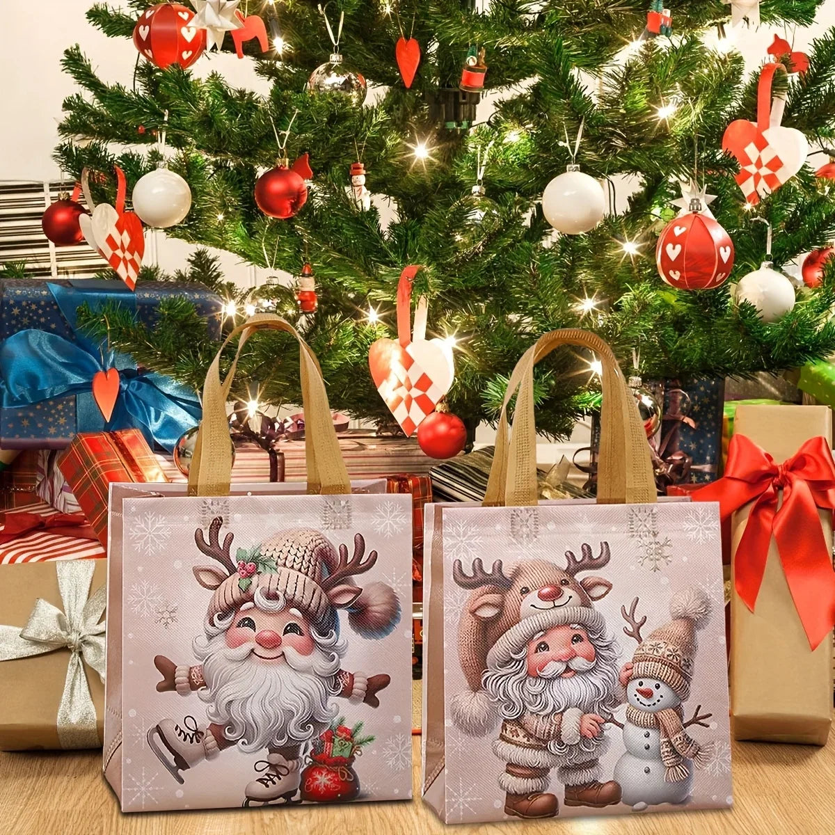 16pcs Christmas Non-Woven Gift Bags – Santa & Holiday Designs Christmas Gift Bags Richie's