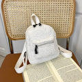 Women's Mini Corduroy Backpack – Casual Small Bookbag Mini Backpack Richie's White 17x21x11cm