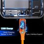 FUCHU 120W USB-C Fast Charging Cable with Digital Display | 1m/2m USB-C Charging Cable Richie's