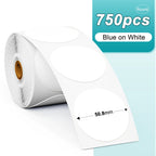 Phomemo 1000pcs Round Thermal Shipping Labels Rainbow Stickers Thermal Shipping Labels Richie's 750pcs White