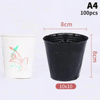 100 Pcs Plastic Seedling Nursery Pots & Plant Starter Cups Seedling Nursery Pots Richie's A4