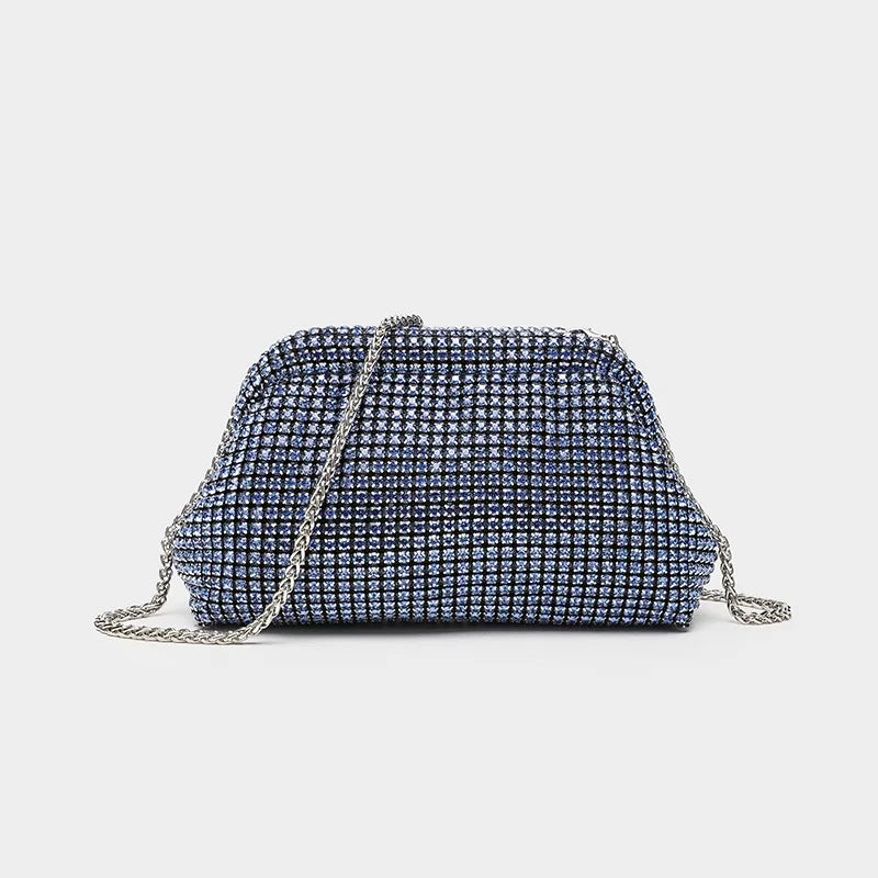 Luxury Rhinestone Cloud Clutch Bag – Glitter Evening Purse Evening Clutch Bag Richie's Blue