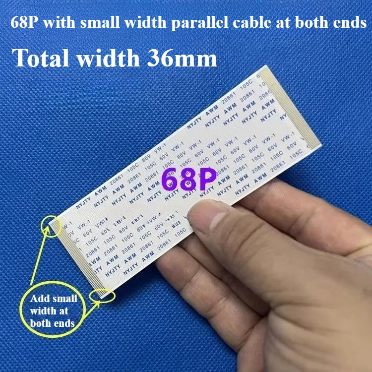 Gold-Plated FFC FPC Flexible Cable 0.5mm Pitch 40–96 Pin Flat Flexible Cable Richie's 68P-2 36MM 200MM