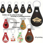 10pcs PU Leather Key Fob Blanks – Laser Engraving Keychain Kit Leather Keychain Blanks Richie's