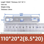 304 Stainless Steel Double Hole Flat Gasket Straight Plate Metal Flat Gasket Richie's 110x20x2cm B