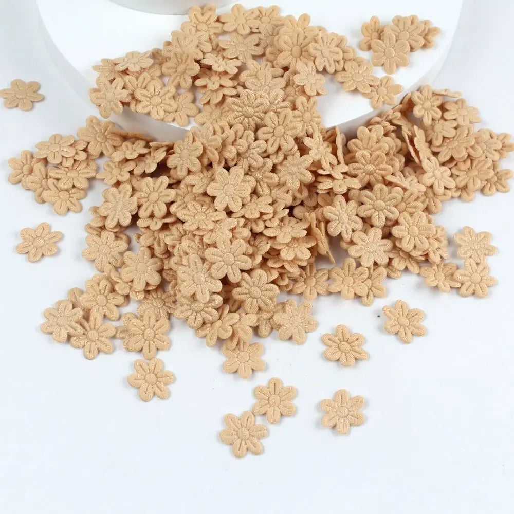 100pcs 2CM Felt Five-Petal Flower Stickers – DIY Hair Accessories Craft Flower Stickers Richie's Khaki
