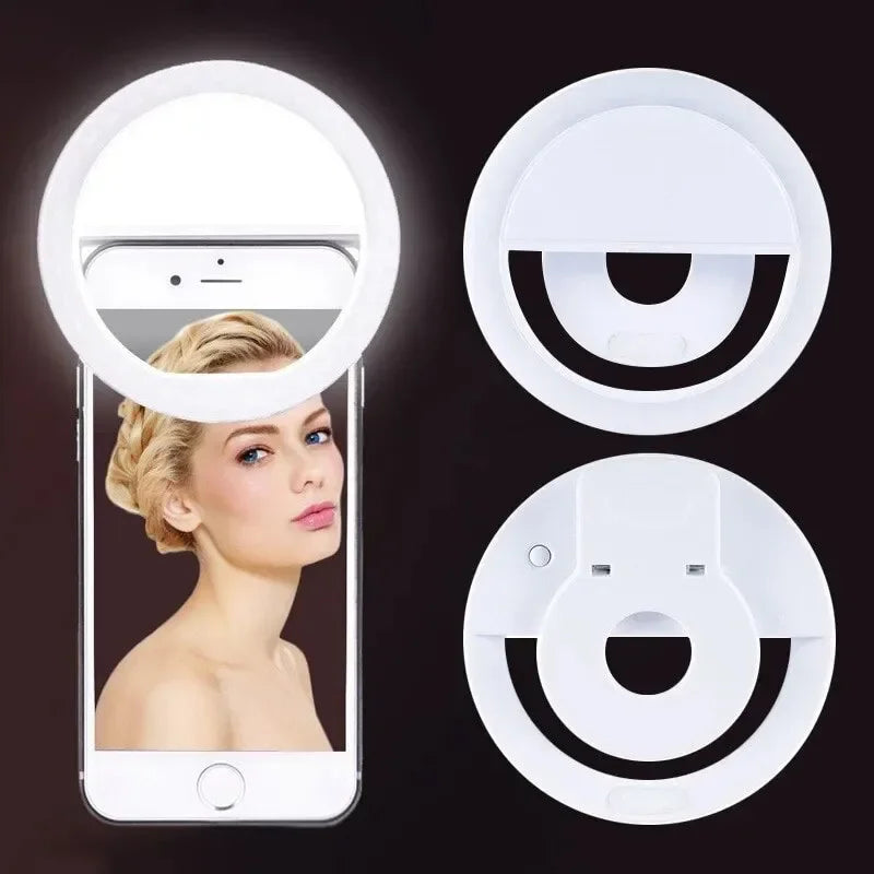 USB Rechargeable LED Selfie Ring Light with Phone Clip LED Selfie Ring Light Richie's