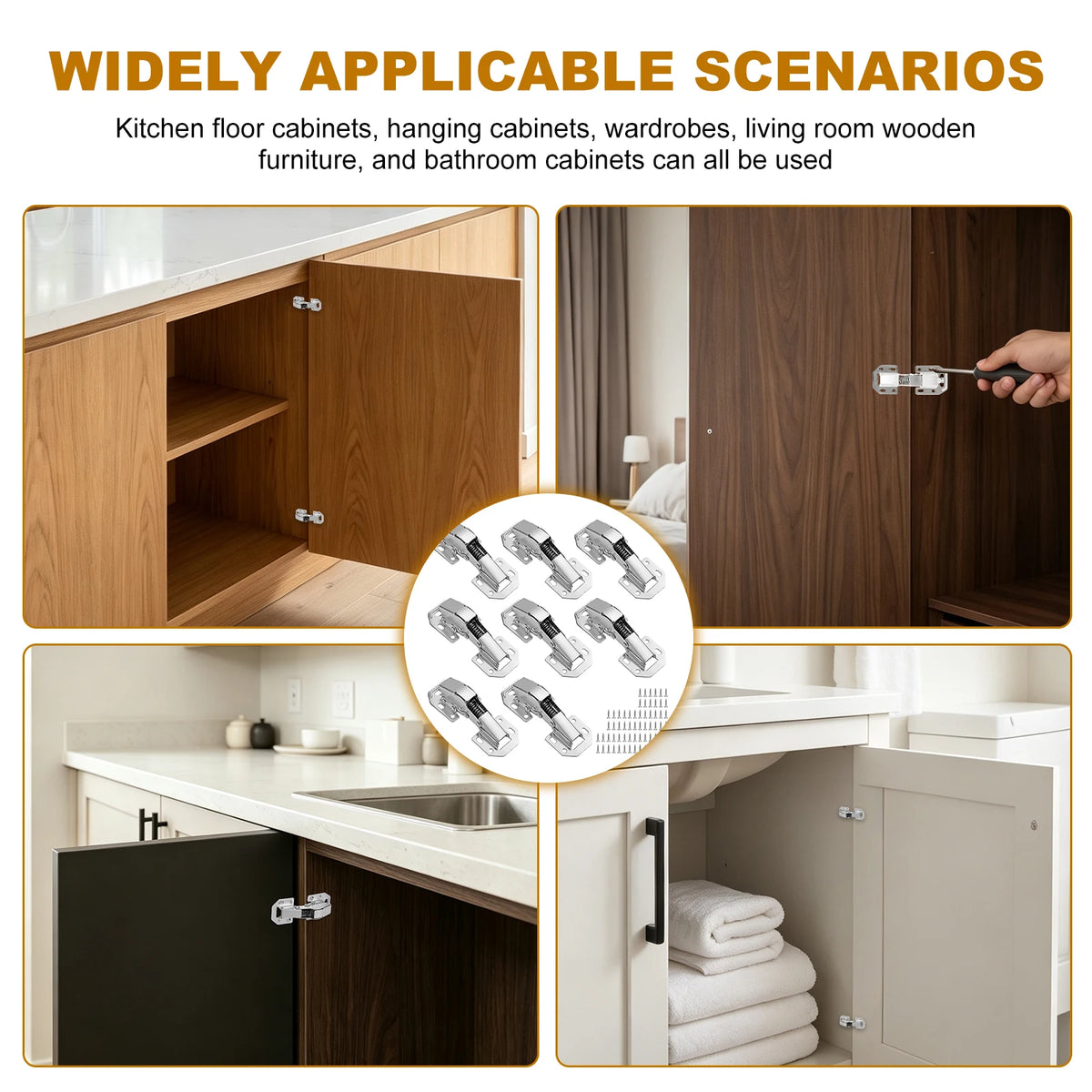8Pcs Soft Close Cabinet Hinges – Stainless Steel Surface Mount Cabinet Hinges Richie's