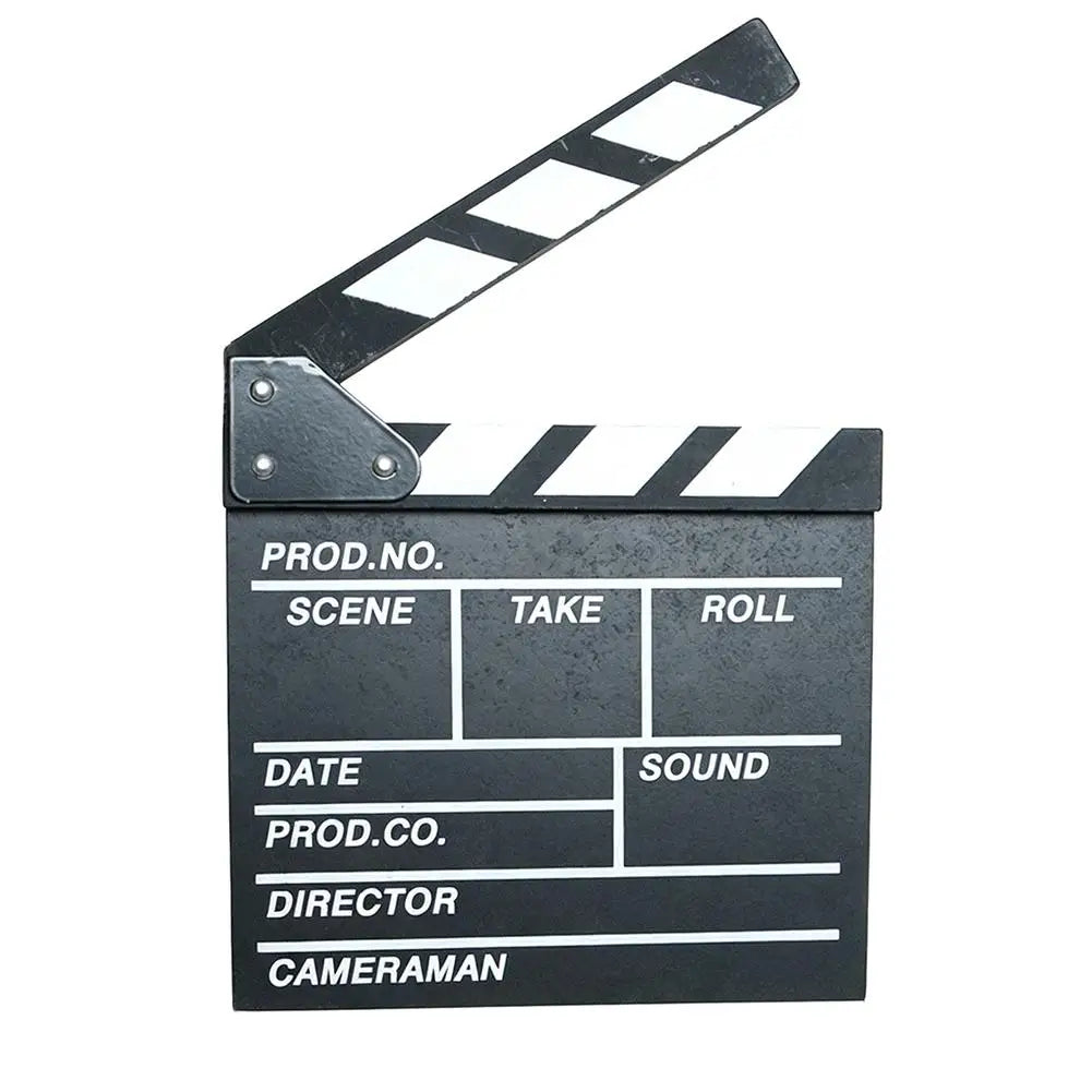 Wooden Movie Clapperboard 20x20cm – Film Slate & Prop Movie Clapperboard Richie's Black
