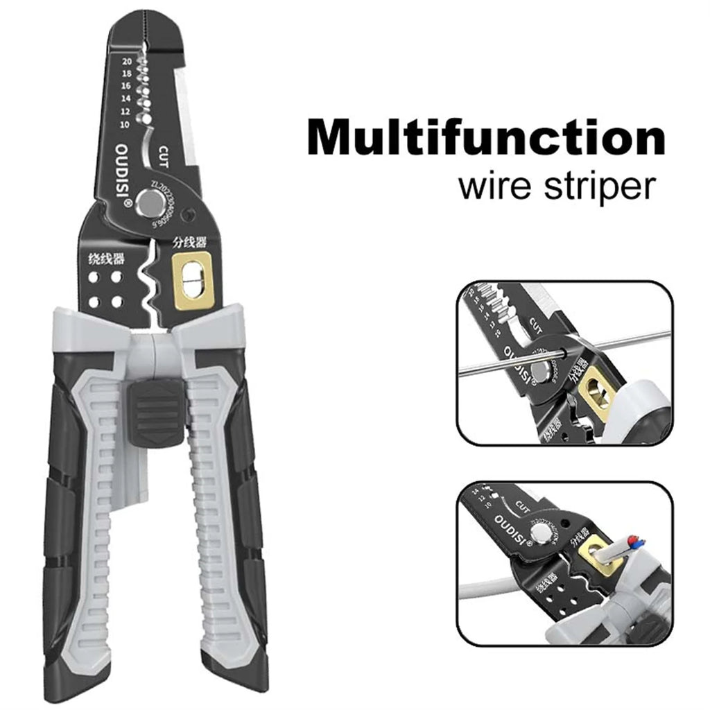 NJBLZQ Multifunctional Wire Stripping Pliers – Stainless Steel Wire Stripping Pliers Richie's Grey