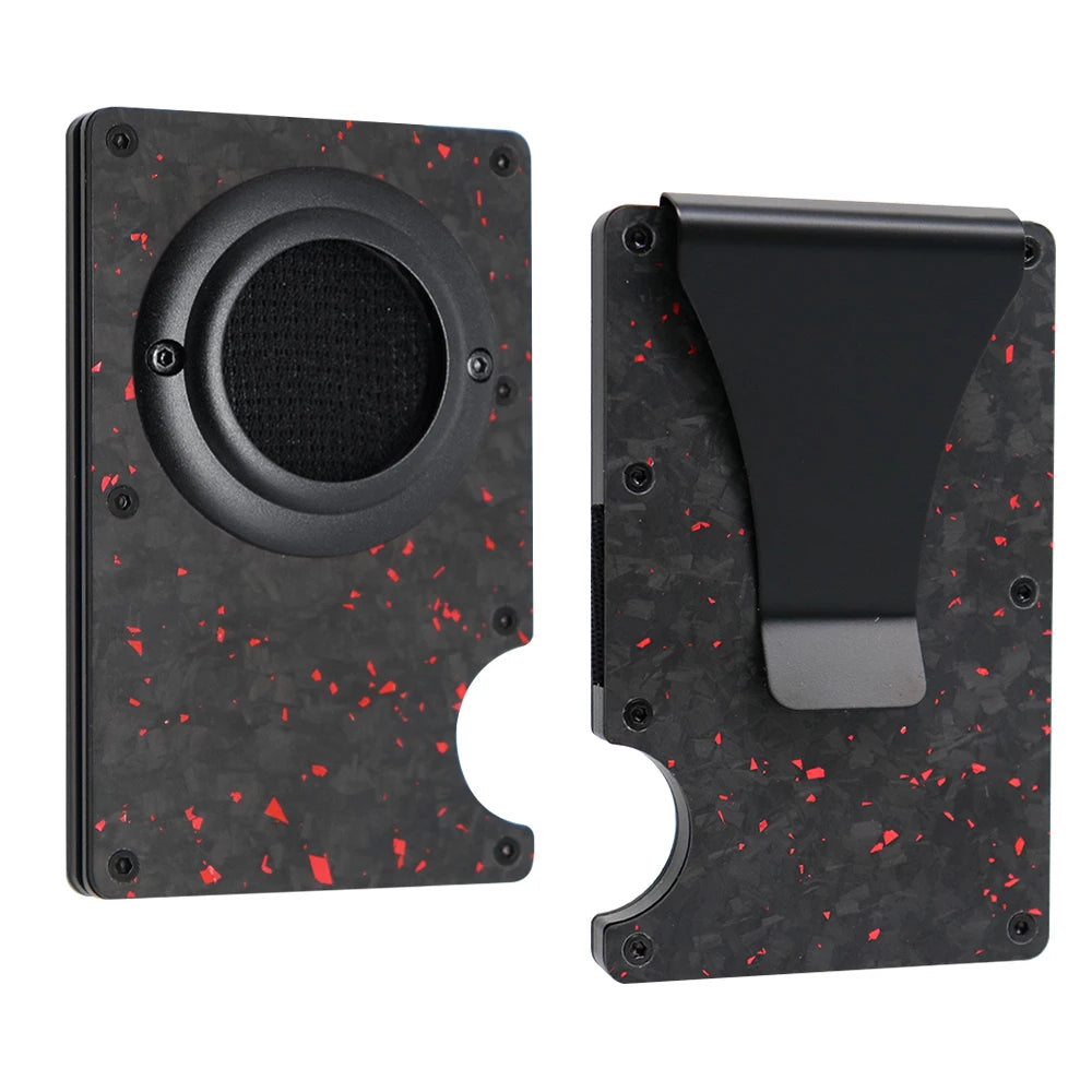 Zeeker Men's Metal Wallet | AirTag Bracket & RFID Blocking Metal Card Wallet Richie's red carbon 4