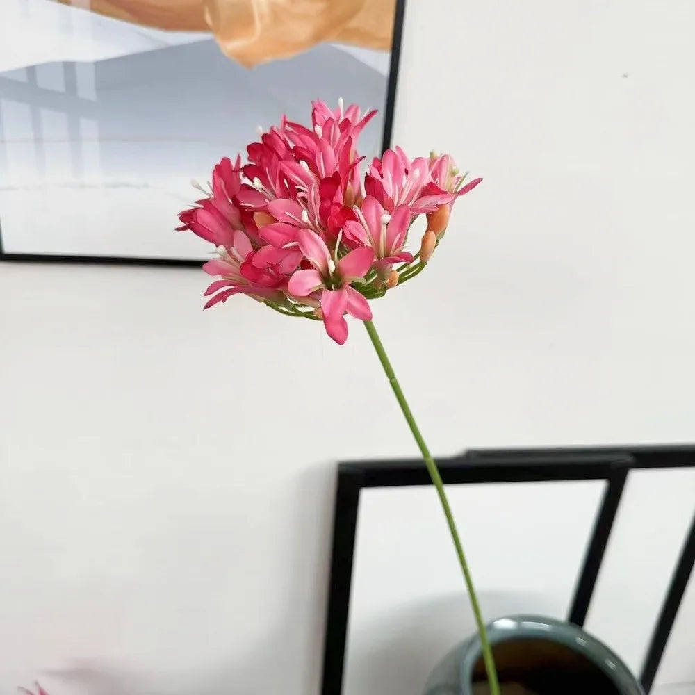 Artificial Agapanthus Flower Branch 75cm – Faux Floral Decor Artificial Flower Branch Richie's Rose Red